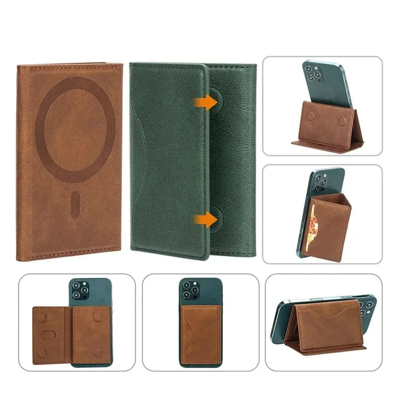 Porte-Cartes Magnétique en Cuir MagSafe – Coque de Protection iPhone 14 à 16 Pro/Max