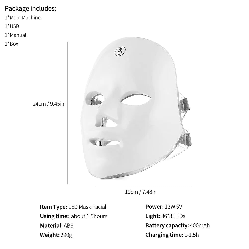 Masque facial led beauté