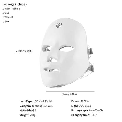 Masque facial led beauté